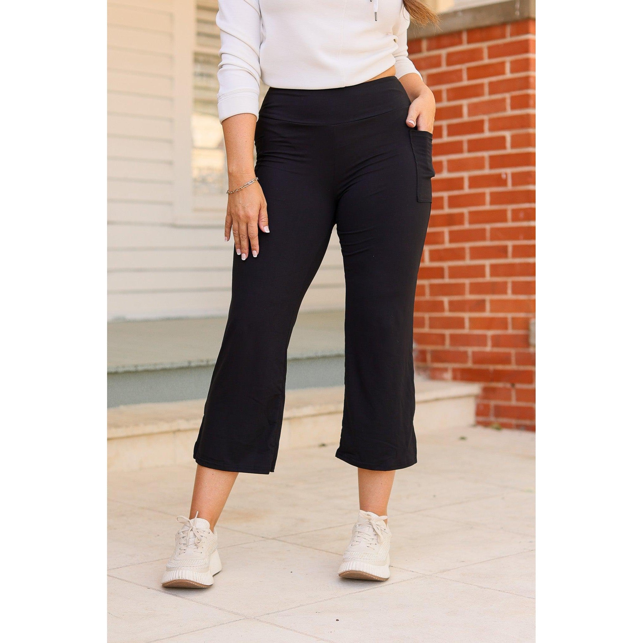 Ready to Ship | The Gabriella -Black  High Waisted Gaucho Pants